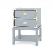 Tansu 2-Drawer Side Table, Gloss Stone Gray