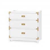 Victoria 3-Drawer Side Table White