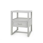 Vivian 1-Drawer Side Table, Soft Gray