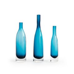 Botella Set of 3 Vases, Mediterranean Blue
