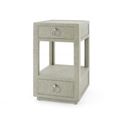 Camilla 2-Drawer Side Table, Moss Gray Tweed