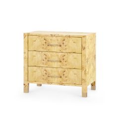 Cole 3-Drawer Side Table, Burl