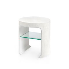 Carrel Side Table, White