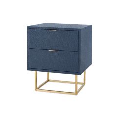 Cubik 2-Drawer Side Table, Blue Steel