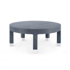 Dakota Large Round Coffee Table, Navy Blue