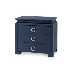 Elina 3-Drawer Side Table, Navy Blue