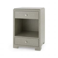 Fedor 2-Drawer Side Table, Moss Gray Tweed