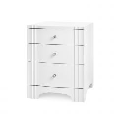 Flanders 3-Drawer Side Table, White