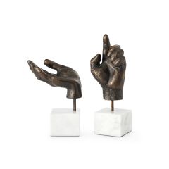 Hands Statue (Pair), Bronze