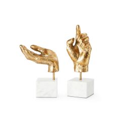 Hands Statue (Pair), Gold Leaf
