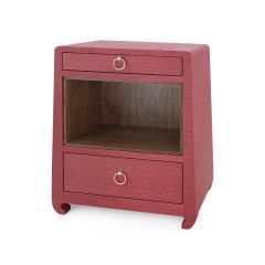 Ming 2-Drawer Side Table, Red