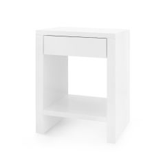 Morgan 1-Drawer Side Table, Chiffon White