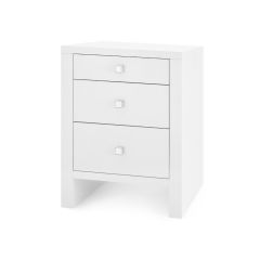 Morgan 3-Drawer Side Table, Chiffon White