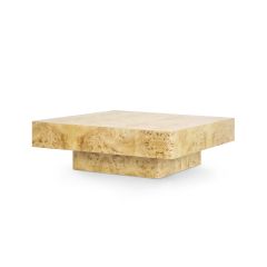 Norma Large Square Coffee Table, Burl